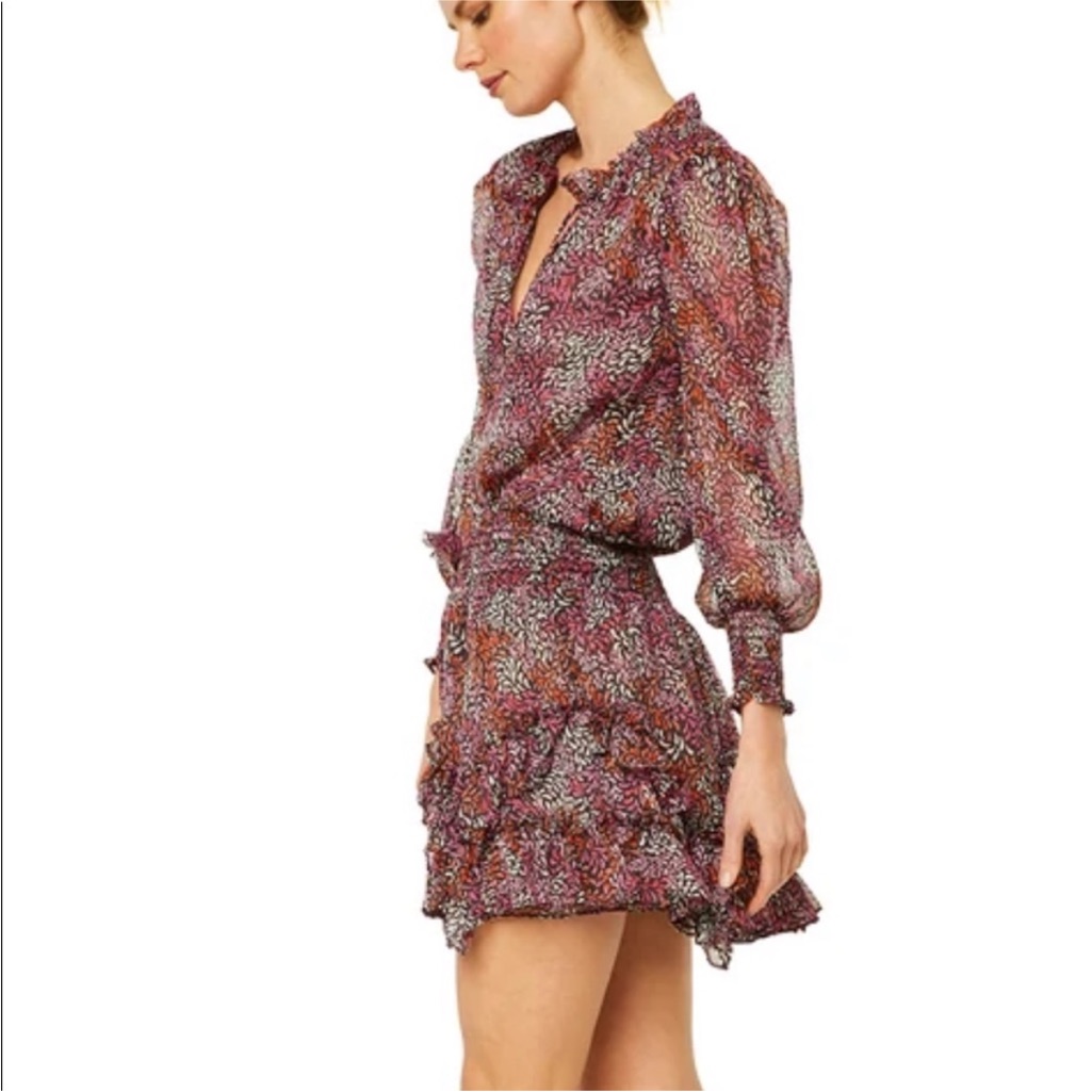 New Misa Los Angeles $260 Multicolor Women's Mini Ruffle Skirt Xs
